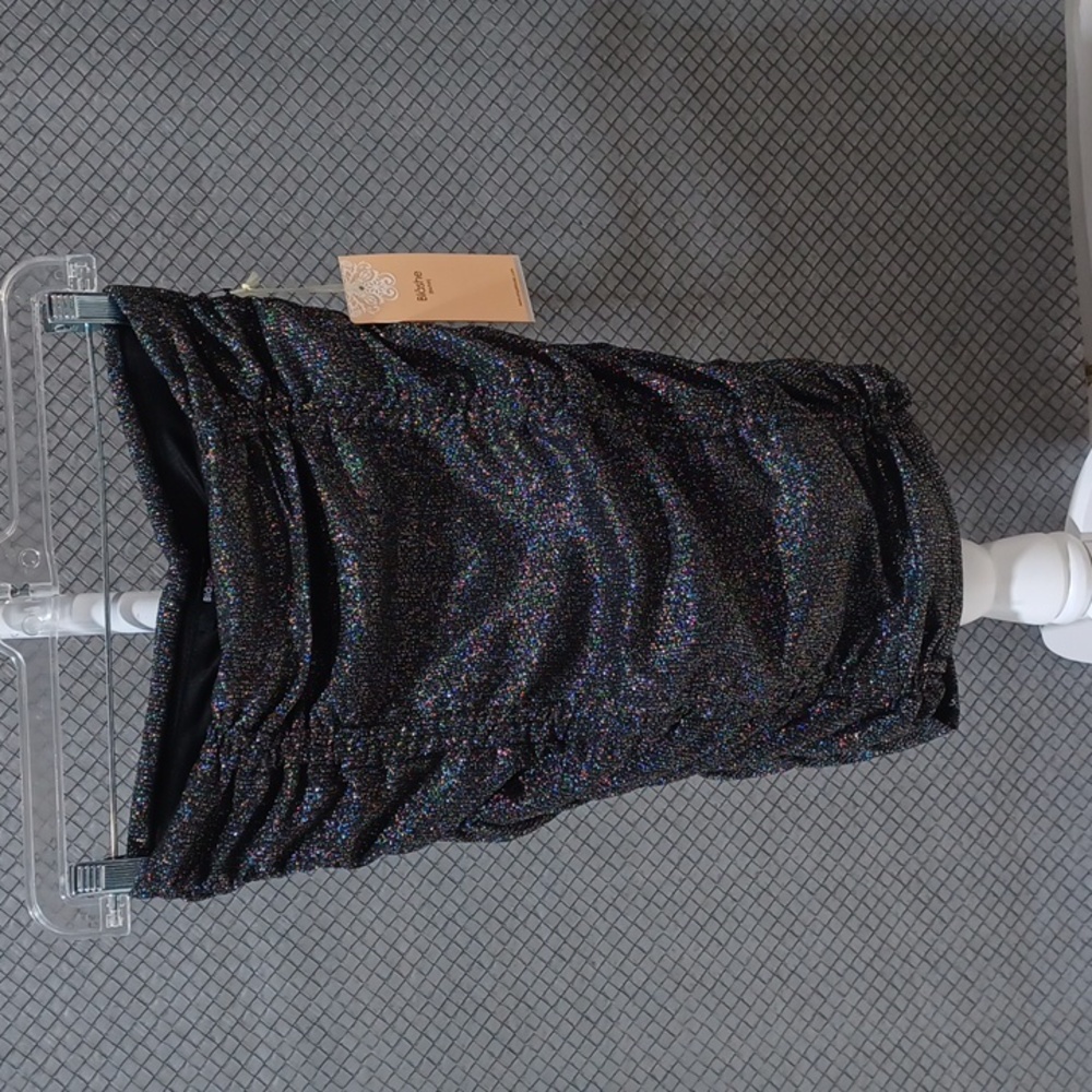 Blashe Black Silver Ruched Skirt Medium